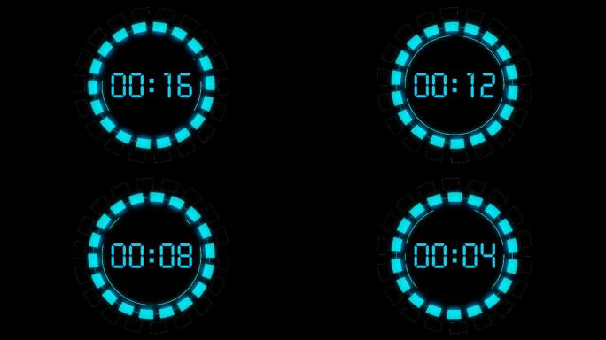 4K科技时钟圆环液晶20秒倒数计时