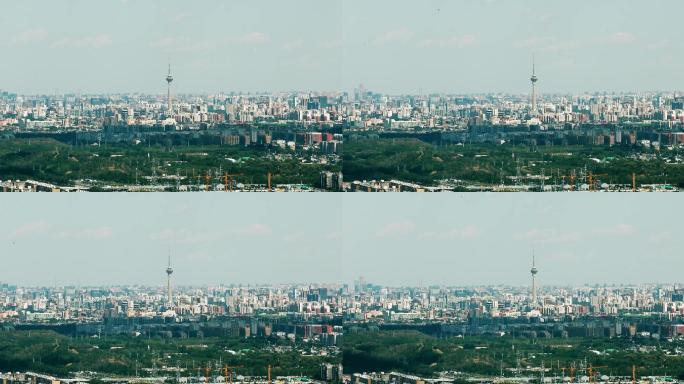 俯拍北京中央电视塔全景4k