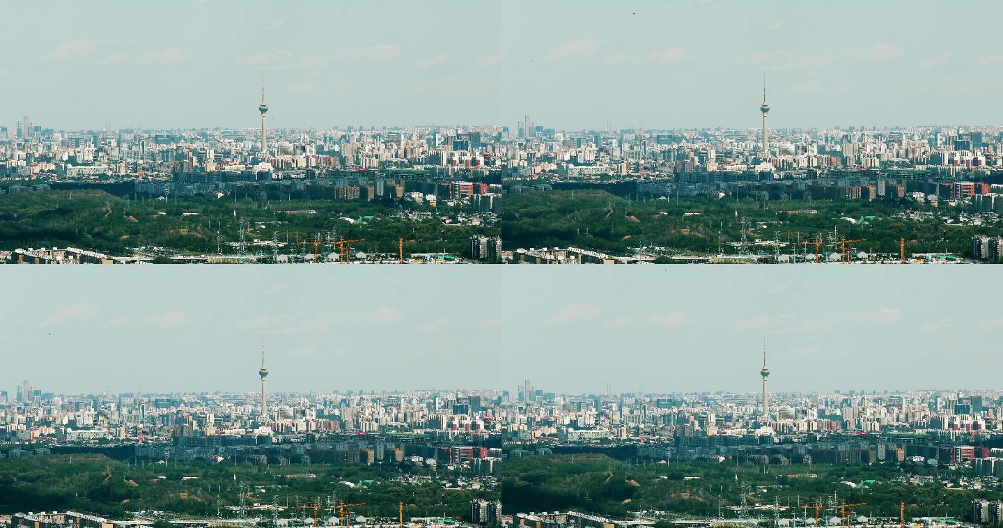 俯拍北京中央电视塔全景4k