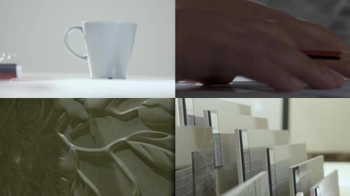 4K瓷砖设计师团工作设计图纸产品展示视频