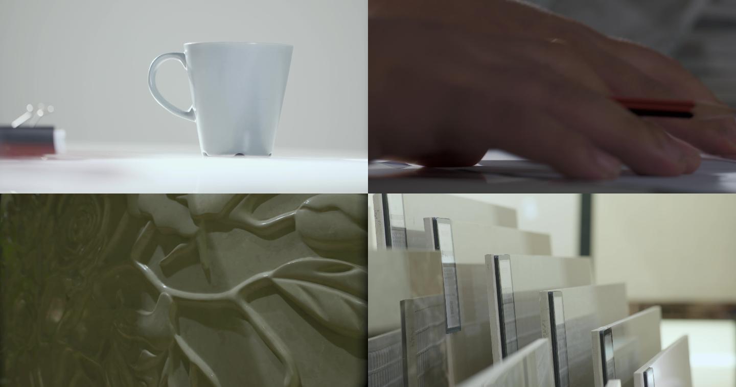 4K瓷砖设计师团工作设计图纸产品展示视频