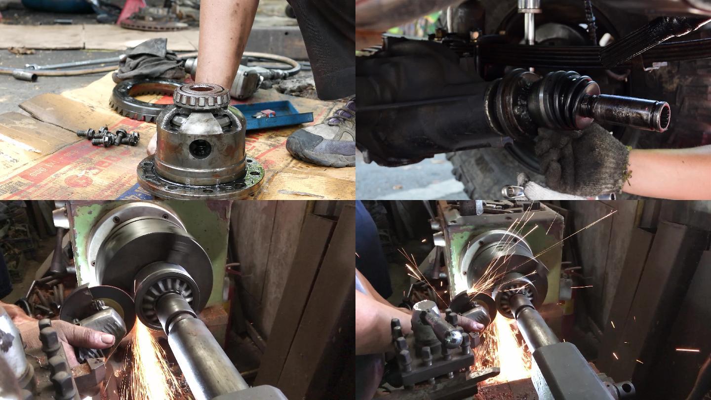 车辆维修机械加工汽修工人修理齿轮