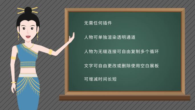 MG动画少数民族傣族女教师讲课讲解说员