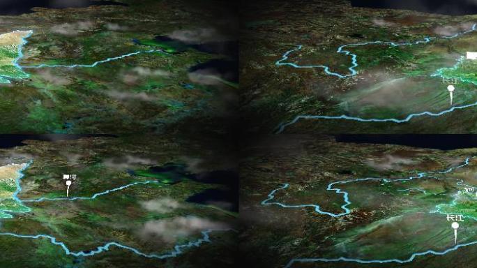《原创》陕西省卫星地图水系分布