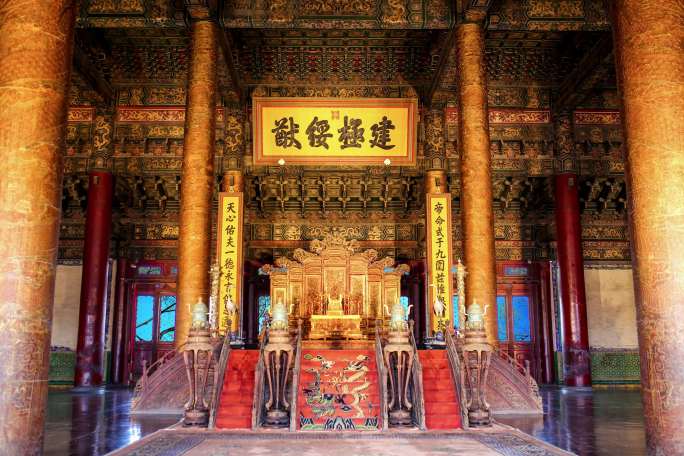 4K太和殿内景戏曲舞台演出场景视频素材