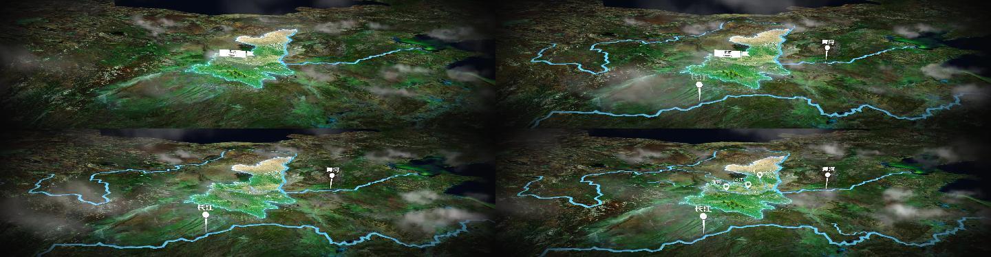 陕西境内水系分布视频3840×1000