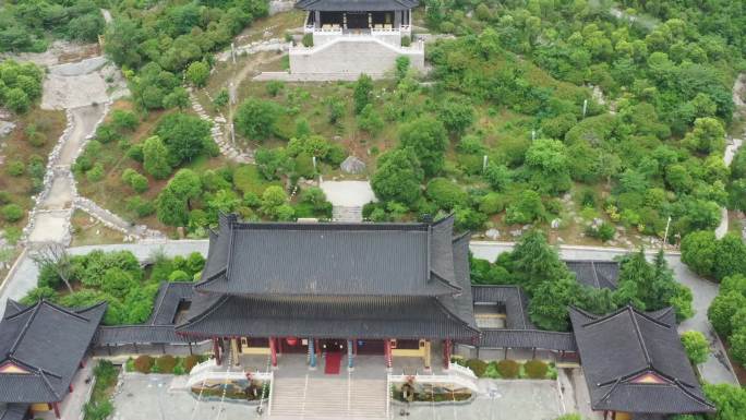 航拍徐州贾汪大洞山茱萸寺