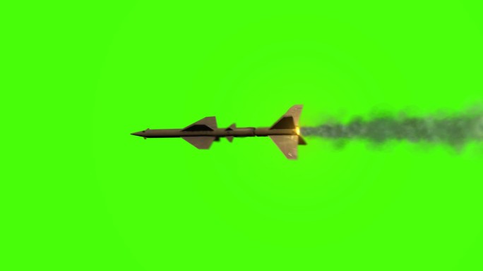 导弹绿幕素材导弹绿布抠像导弹通道武器
