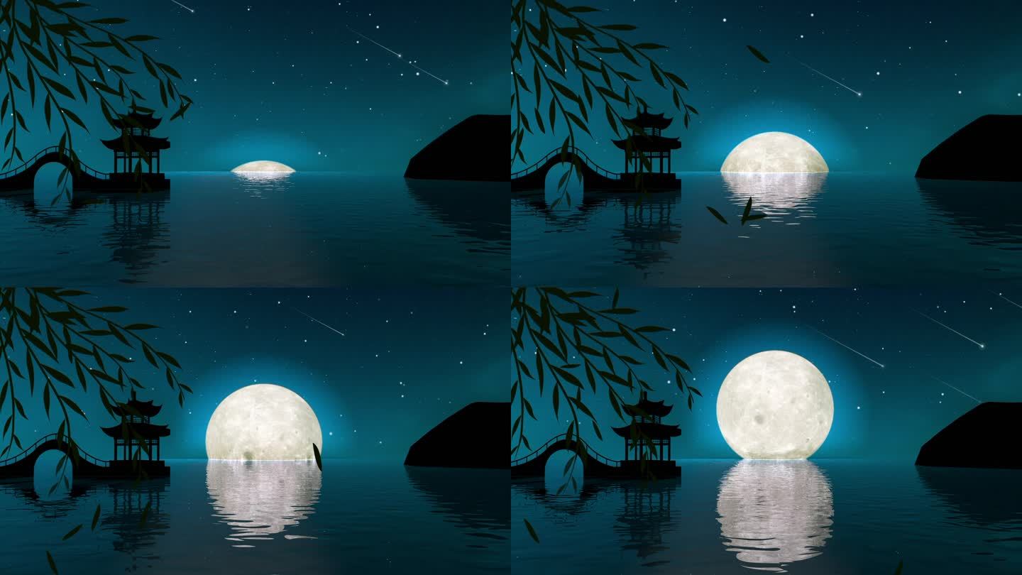 原创海边月亮视频素材