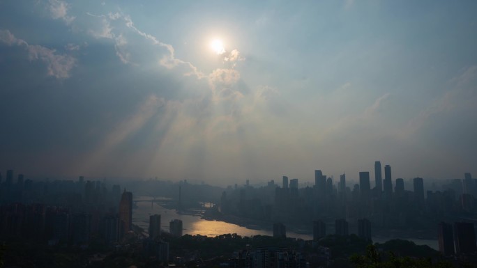 【原创4K】南山重庆大景白天光影变化延时