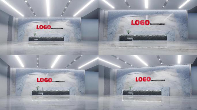 4K前台形象墙LOGO公司名称AE模板