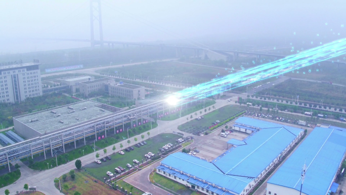 高端航拍化工厂管道光线穿梭视频素材