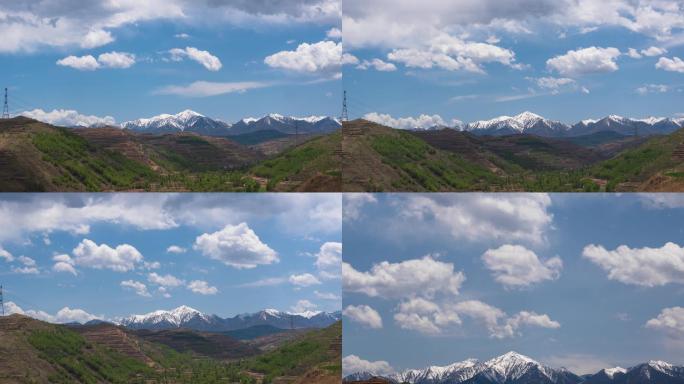 青藏高原4k雪山延时青海拉脊山