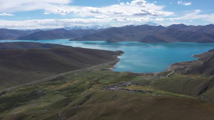 西藏羊湖航拍原始视频