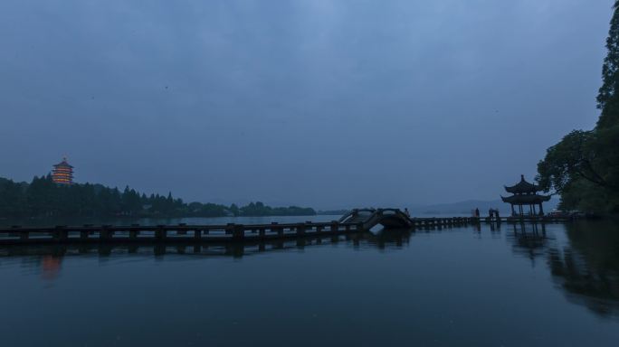 杭州西湖延时夜景4K