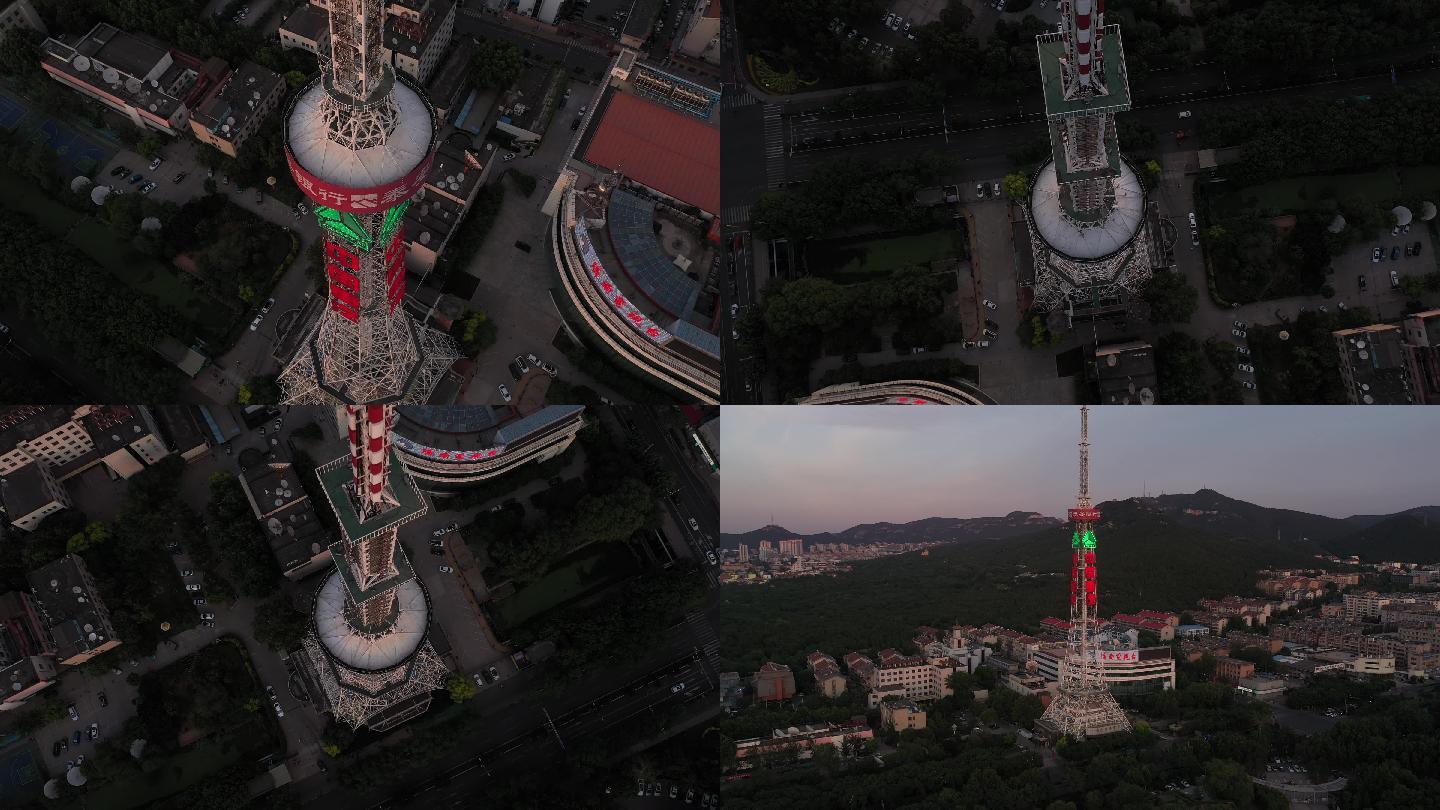 4K-原素材-济南电视台大铁塔航拍