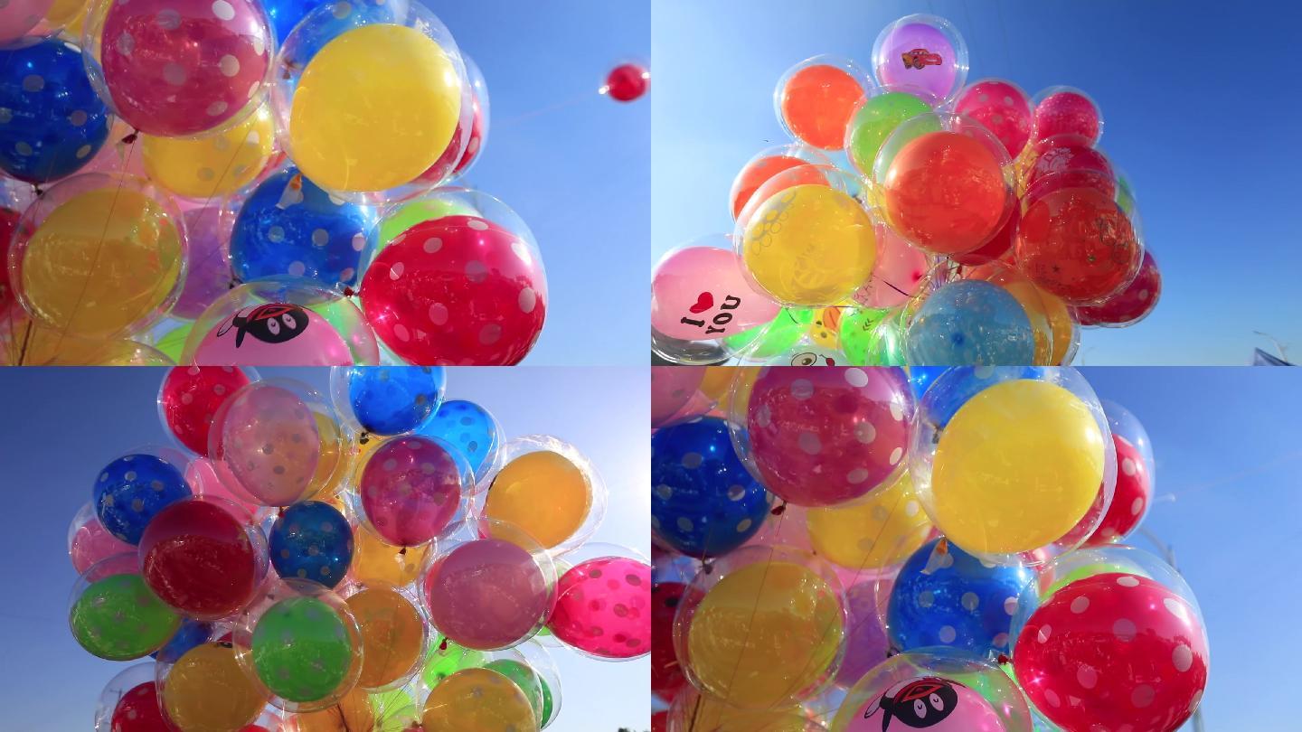 天空上的五颜六色气球