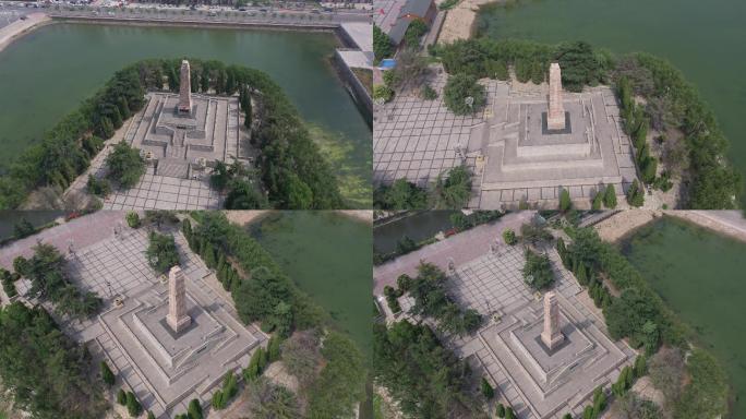 4K-原素材-单县革命烈士纪念碑航拍