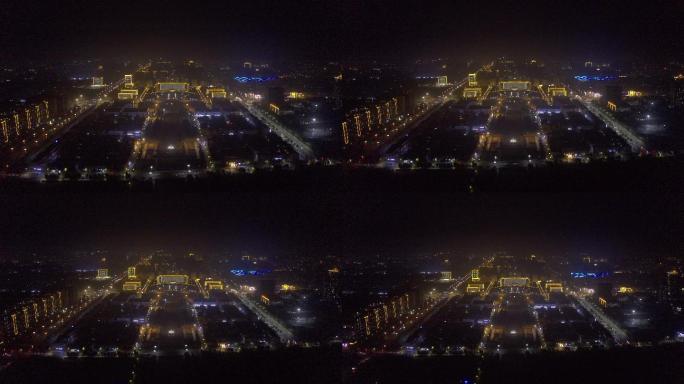 4K-原素材-单县夜景航拍