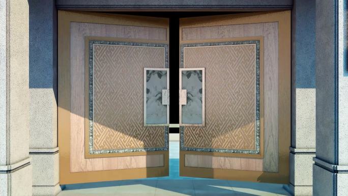 【房地产三维素材】门推开穿过
