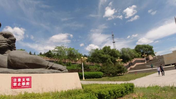 4K-原素材-百团大战纪念碑雕塑