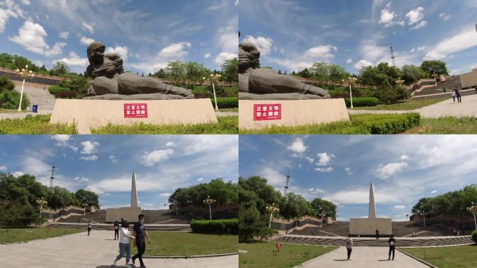 4K-原素材-百团大战纪念碑雕塑
