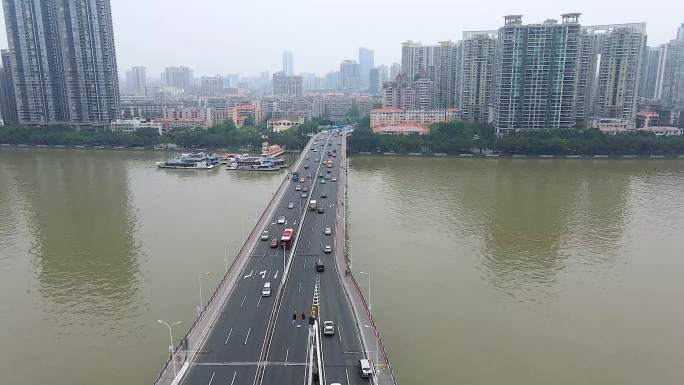 1080P航拍江湾桥城市交通