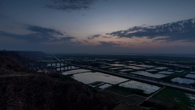 4K黄河湿地公园日出【延时摄影】