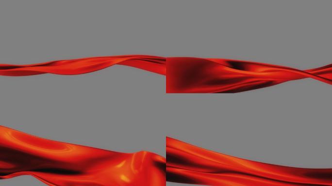 红绸红飘带节日晚会广告宣传片透明通道视频