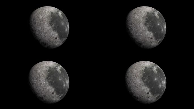【4K超清】月亮月球行星自转旋转