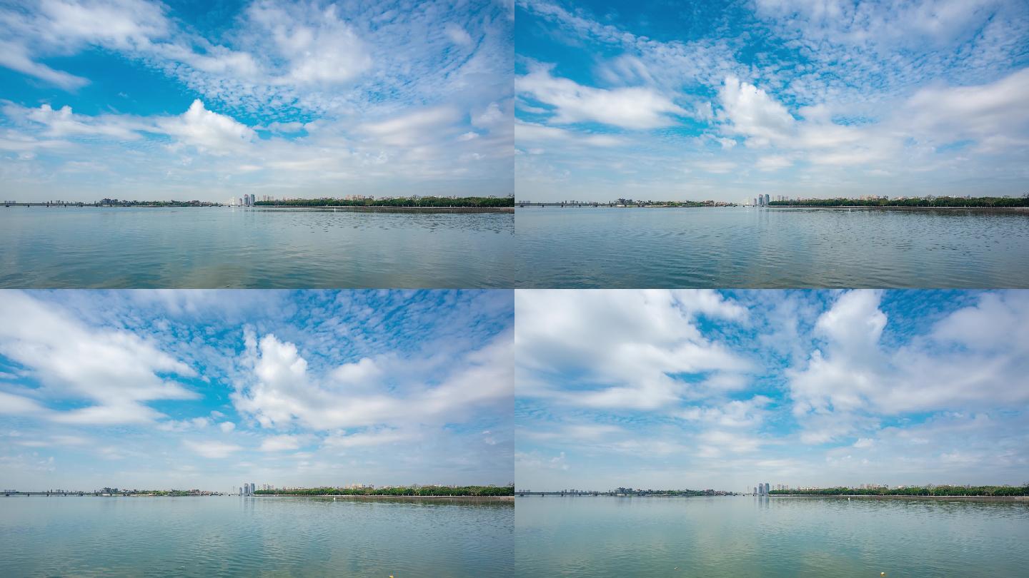 【正版素材】韩江上的蓝天白云