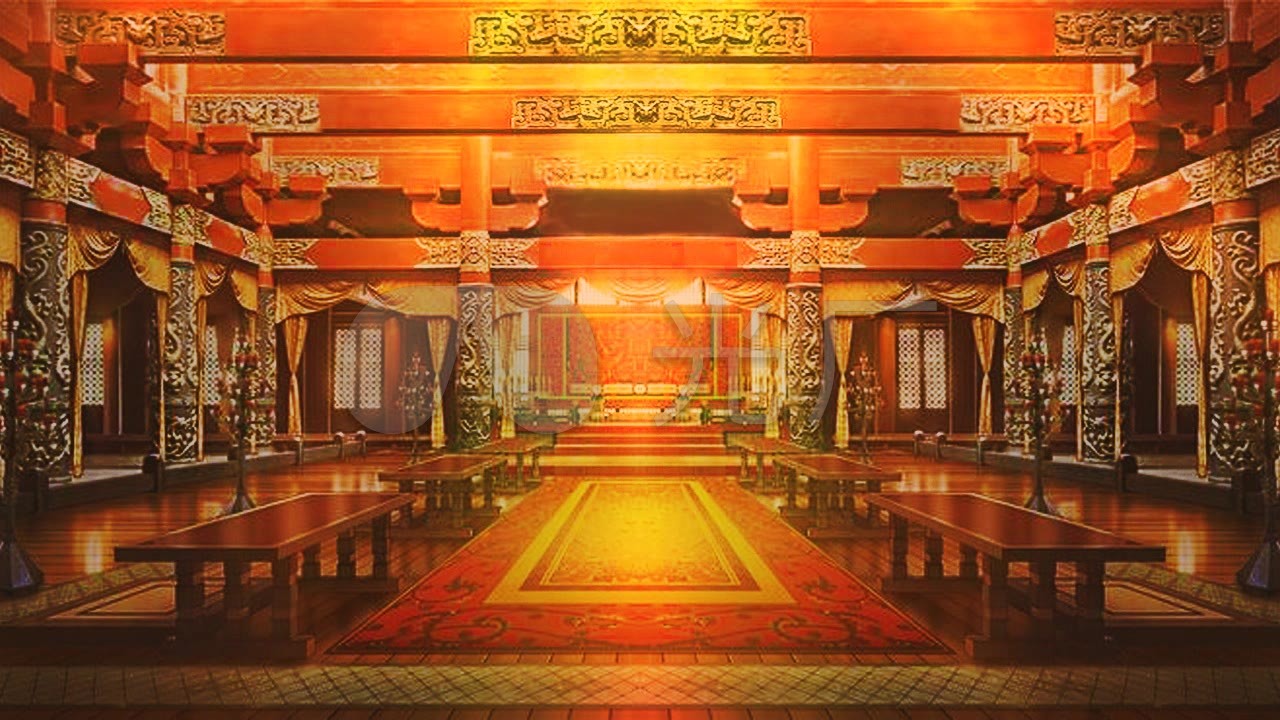 古代帝王宴会厅舞台背景