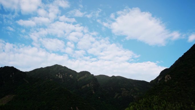 延时天空云山脉森林蓝天