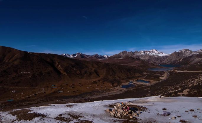 西藏川西风光雪山姐妹湖延时
