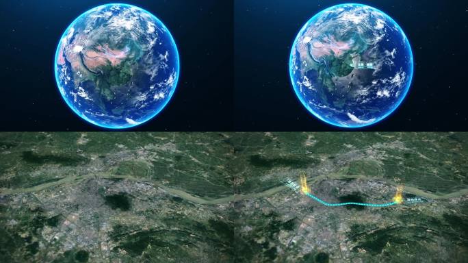 【科技】震撼三维地球南京俯冲定位AE模板