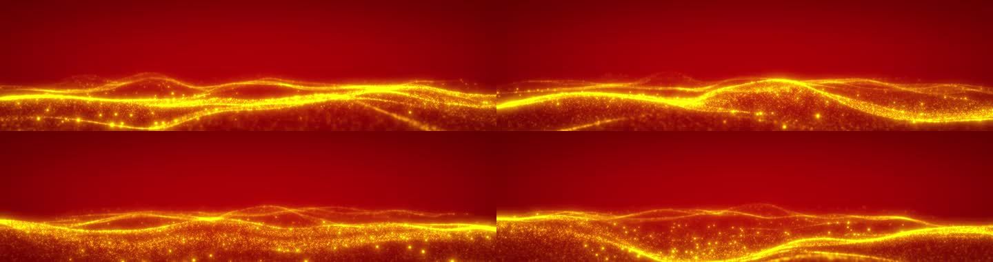 4635 （宽屏）大气金红色粒子舞台背景