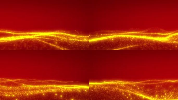 4635 （宽屏）大气金红色粒子舞台背景