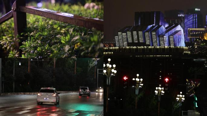 雨天城市街道行人