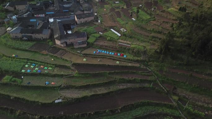 独家实拍航拍仙居公盂露营日出美景(3)