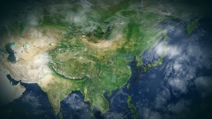 世界地图穿梭中国长三角经济圈上海