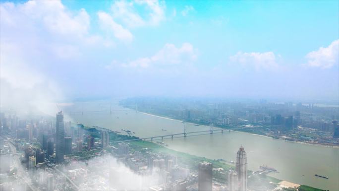 武汉城市穿云大气4K航拍