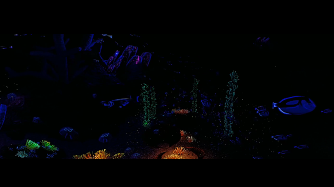 梦幻夜色海底世界动画鱼群水母