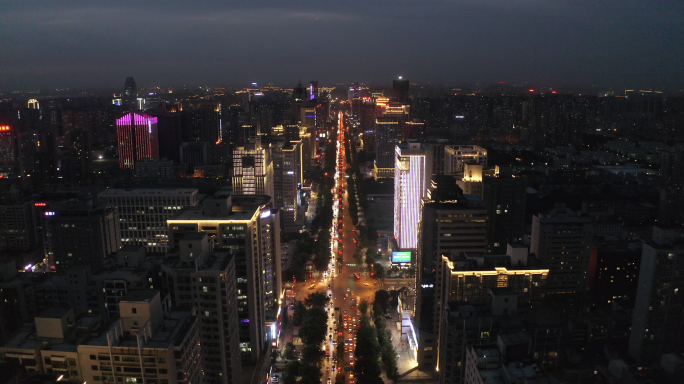 【4K】西安未央路街道夜景