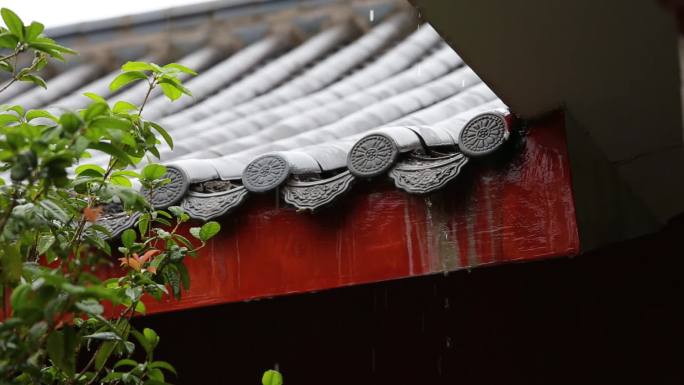 下雨素材雨水素材屋檐滴水、房檐滴水、下雨