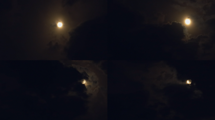 【原创】云在月亮前流动、月亮乌云延时
