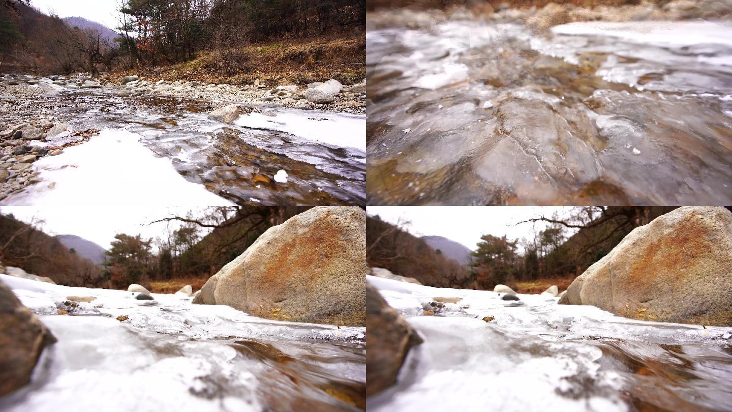 自然风景生态自然-河流-冰河-水流-素材