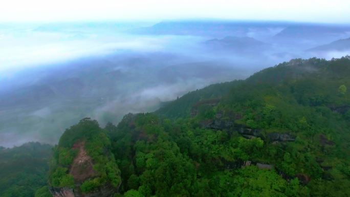 武夷山白云寺御仙台九曲溪茶山航拍