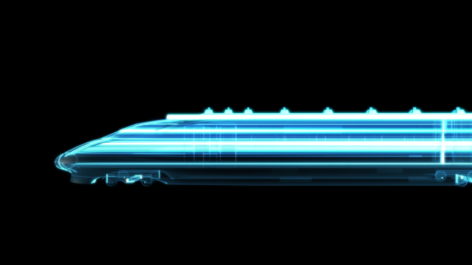 3款4K线条动车高铁特效视频+透明通道