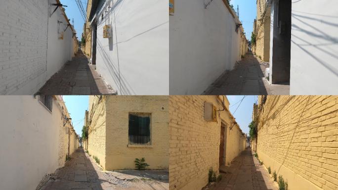 走在狭长的小巷第一视角