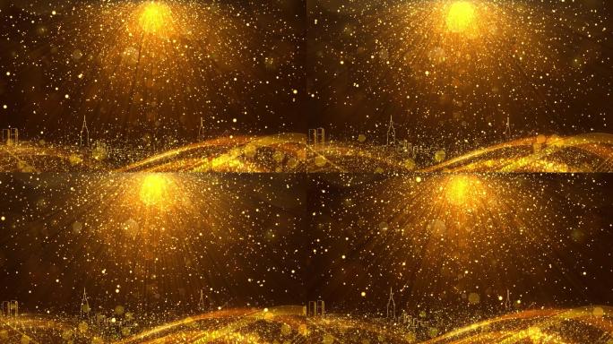 4K金色粒子视频18-无缝循环